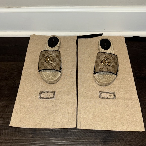 Gucci Women's GG Matelassé Canvas Espadrille Sandal - Size: 7.5 | IT 37.5 - Picture 9 of 16